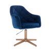 Křeslo ANDORA VELUR  na zlatém kříži - modré
