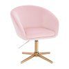 Židle VENICE VELUR na zlatém kříži - světle růžová