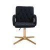 Židle BOSTON VELUR na zlatém kříži - černá
