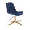 Židle PARIS VELUR na zlatém kříži - modrá