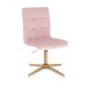 Židle TOLEDO VELUR na zlatém kříži - světle růžová