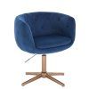 Židle MONTANA VELUR na zlatém kříži - modrá