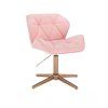 Židle MILANO na zlatém kříži - světle růžová