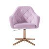 Křeslo ROMA VELUR na zlatém kříži - levandule