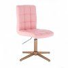 Židle TOLEDO na zlatém kříži - světle růžová