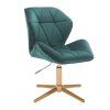 Židle MILANO MAX VELUR na zlatém kříži - zelená