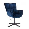 Křeslo AURORA VELUR na černém kříži - modré