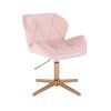 Židle MILANO VELUR na zlatém kříži - světle růžová