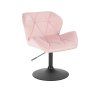 Židle MILANO VELUR na černém talíři - světle růžová