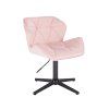 Židle MILANO VELUR na černém kříži - světle růžová