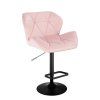 Barová židle MILANO VELUR na černém talíři - světle růžová