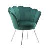 Křeslo FREY VELUR se stříbrnými nohami - zelené