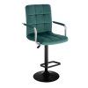 Barová židle VERONA VELUR na černém talíři - zelená