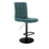 Barová židle TOLEDO VELUR na černém talíři - zelená