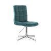 Židle TOLEDO VELUR na stříbrném kříži - zelená