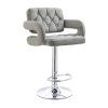 Barová židle  ADRIA VELUR na stříbrném talíři - šedá