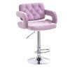 Barová židle ADRIA VELUR na stříbrném talíři - levandule