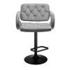 Barová židle  ADRIA VELUR na černém talíři - šedá
