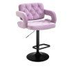 Barová židle ADRIA VELUR na černém talíři - levandule