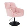Křeslo AMALFI VELUR na černém talíři - světle růžové