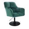 Křeslo AMALFI VELUR na černém talíři - zelené