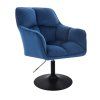 Křeslo AMALFI VELUR na černém talíři - modré