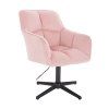 Křeslo AMALFI VELUR na černém kříži - světle růžové