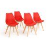 Jídelní židle  Bali - červená - SET 4 ks