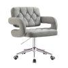 Židle ADRIA VELUR na stříbrné podstavě s kolečky - šedá