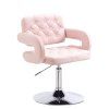 Židle ADRIA VELUR na stříbrném talíři - světle růžová