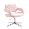 Židle ADRIA VELUR na stříbrném kříži - světle růžová