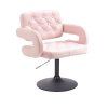Židle ADRIA VELUR na černém talíři - světle růžová