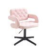 Židle ADRIA VELUR na černém kříži - světle růžová