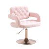 Židle ADRIA VELUR na zlatém talíři - světle růžová