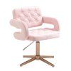 Židle ADRIA VELUR na zlatém kříži - světle růžová