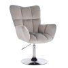 Křeslo AURORA VELUR na stříbrném talíři - světle šedé