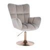 Křeslo AURORA VELUR na zlatém talíři - světle šedé