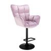 Barové křeslo AURORA VELUR na černém talíři - levandule
