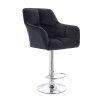 Barová židle AMALFI VELUR na stříbrném talíři - černá