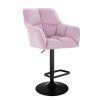 Barová židle AMALFI VELUR na černém talíři - levandule