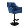 Barová židle AMALFI VELUR na černém talíři - modrá