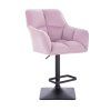 Barhocker mit Lehne AMALFI Velours mit schwarzem Vierkantgestell - Lavendel