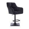 Barová židle AMALFI VELUR na černé hranaté podstavě - černá