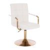 Židle VERONA GOLD na zlatém talíři - bílá