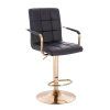 Barová židle VERONA GOLD na zlatém talíři - černá