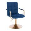 Židle VERONA GOLD VELUR na zlatém talíři - modrá