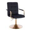 Židle VERONA GOLD VELUR na zlatém talíři - černá