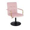 Židle VERONA GOLD VELUR na černém talíři - světle růžová
