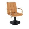 Židle VERONA GOLD VELUR na černém talíři - medová