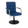 Židle VERONA GOLD VELUR na černém talíři - modrá